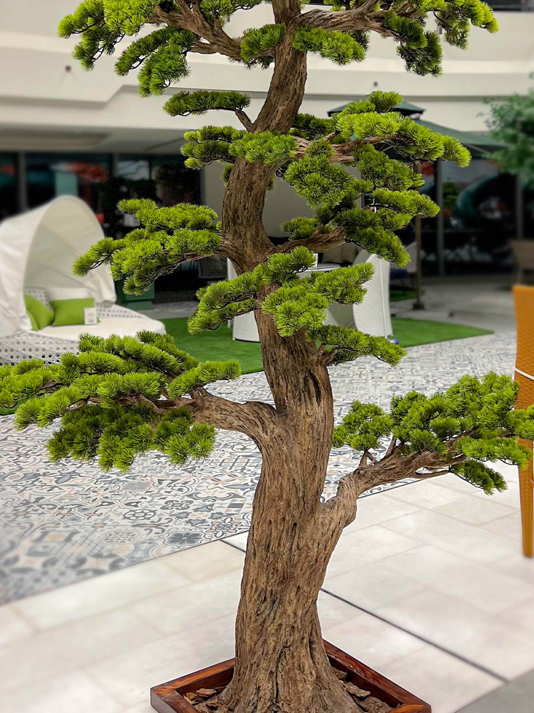 9630(2) Elevate your space with this stunning Artificial Bonsai Tree! Its realistic design and stylish pot will bring everlasting beauty to any setting.