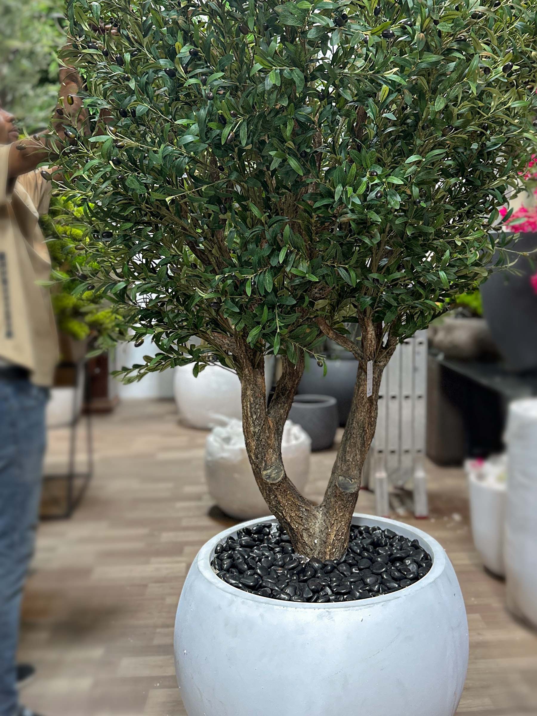 9669(2) Transform your space with our stunning Artificial Olive Tree, offering timeless beauty without the hassle. Perfect for home or office decor!