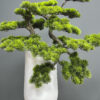 Medium faux pine bonsai tree AT-9731 in tall white modern vase