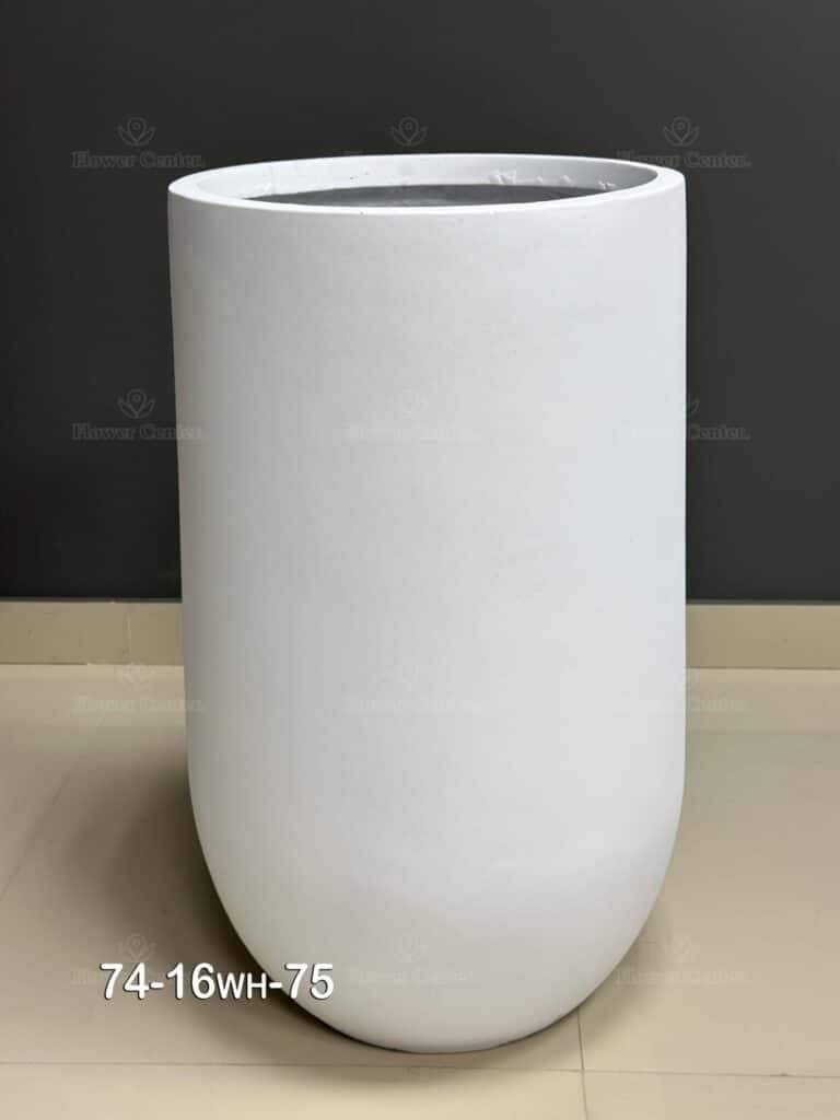 fiberglass white pot 75cm