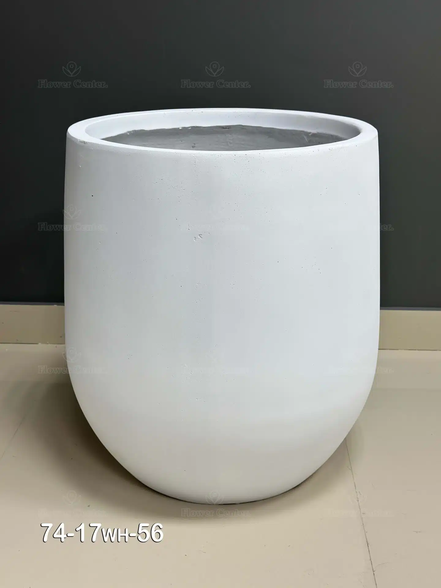 74-17wh-56 Fiberglass White Pot 56cm