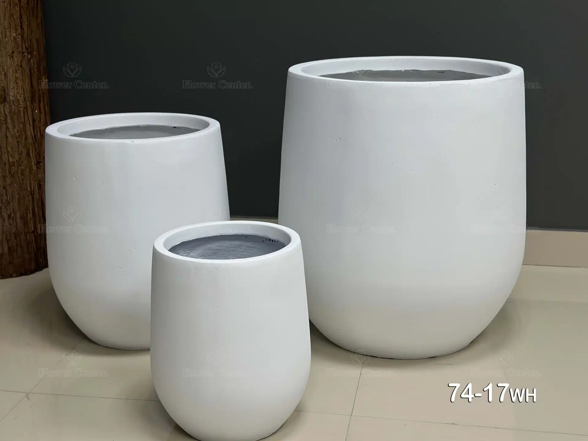 74-17wh Fiberglass White Pot