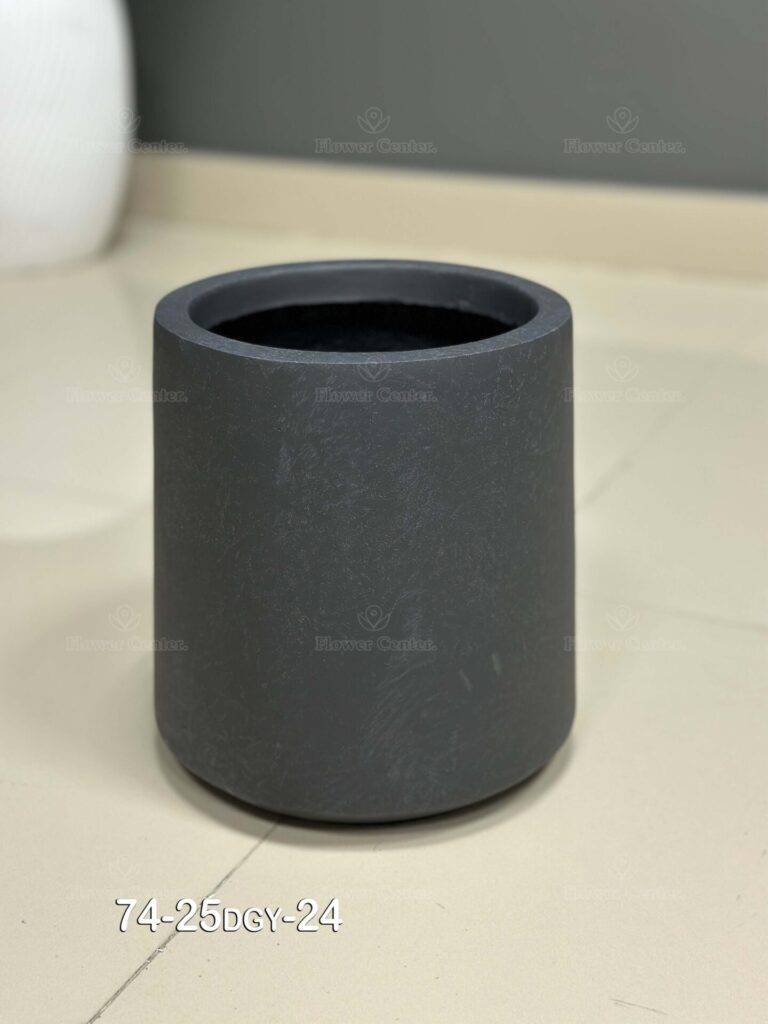 Fiberglass Dark Grey Pot 24cm