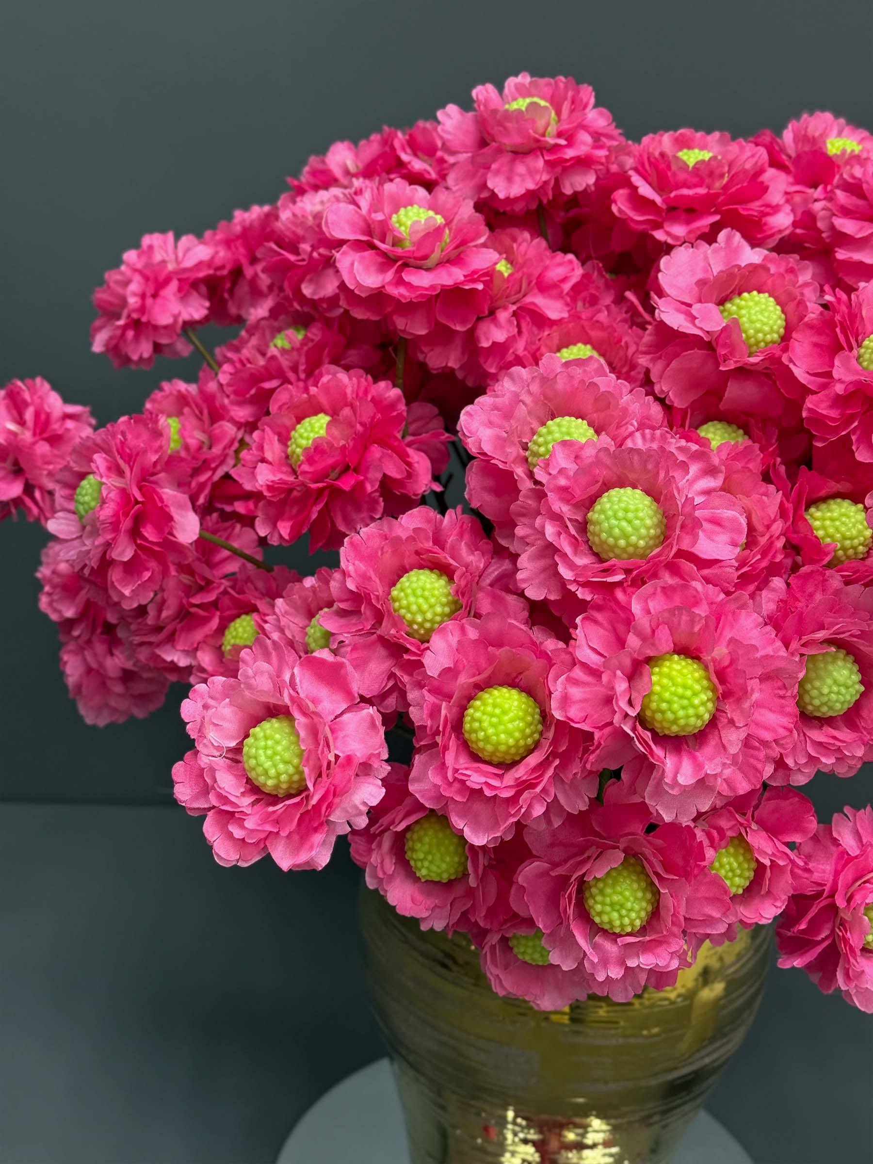 ar56-1 artificial flower arrangements in Polished Gold Vase زهور صناعية