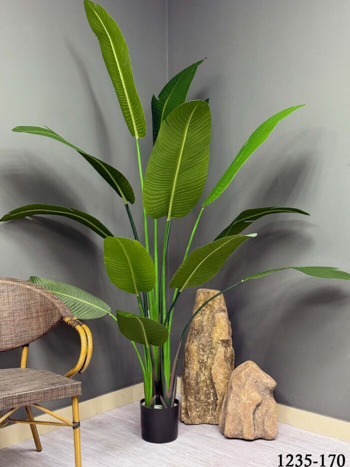 Banana Plant (170cm Tall) in Black Pot – Tropical Artificial Decor 1235-170