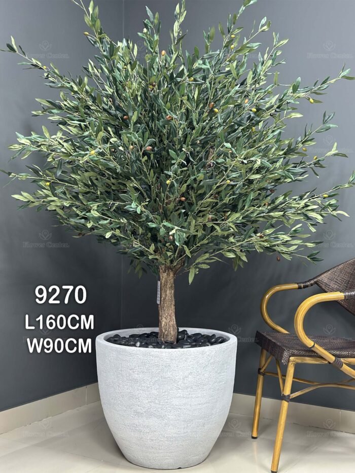 Artificial Olive Tree 160cm – Full Canopy with White Pot – 9270