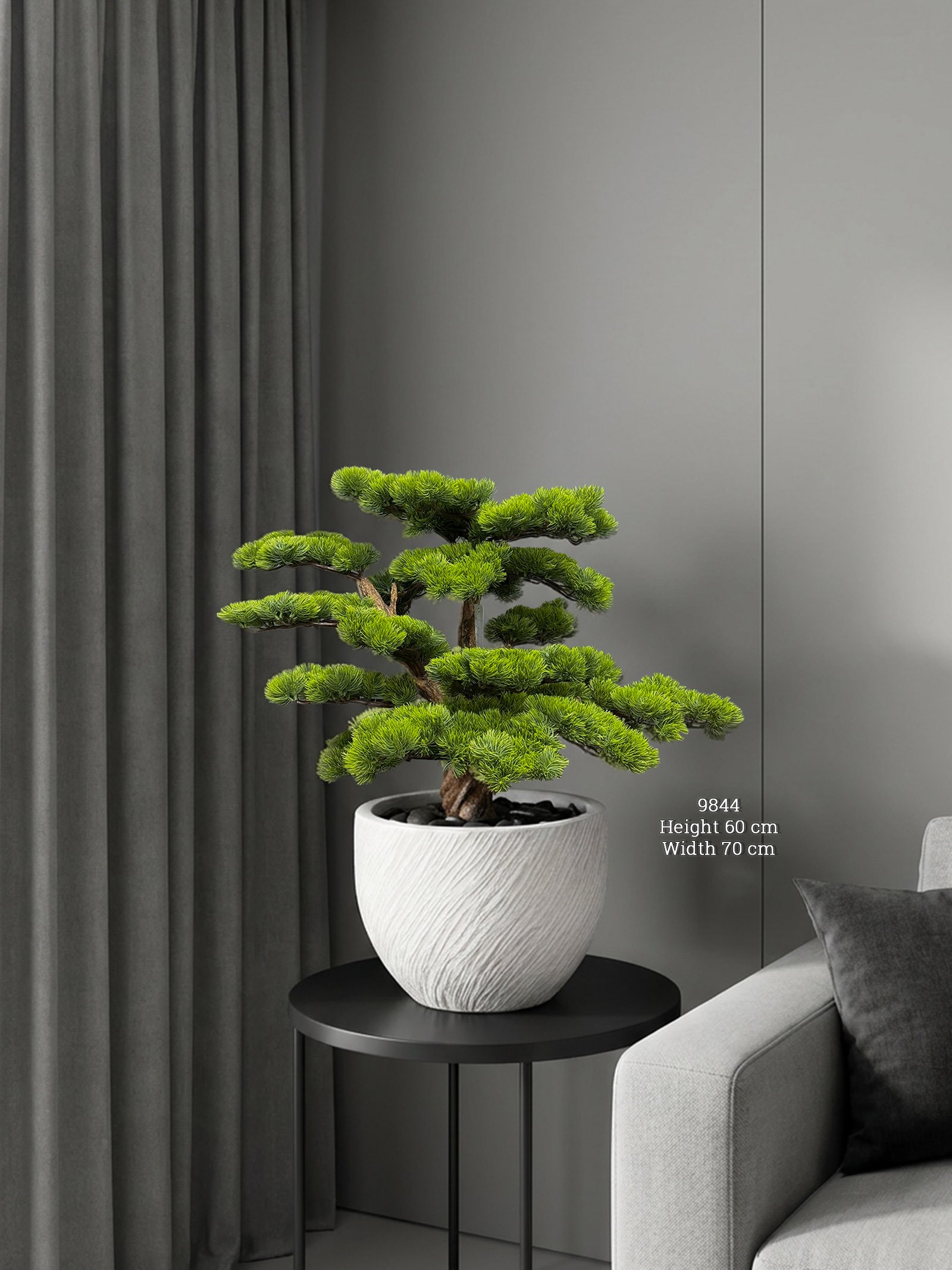 Small Artificial Bonsai 60cm | Tabletop Faux Pine Tree
