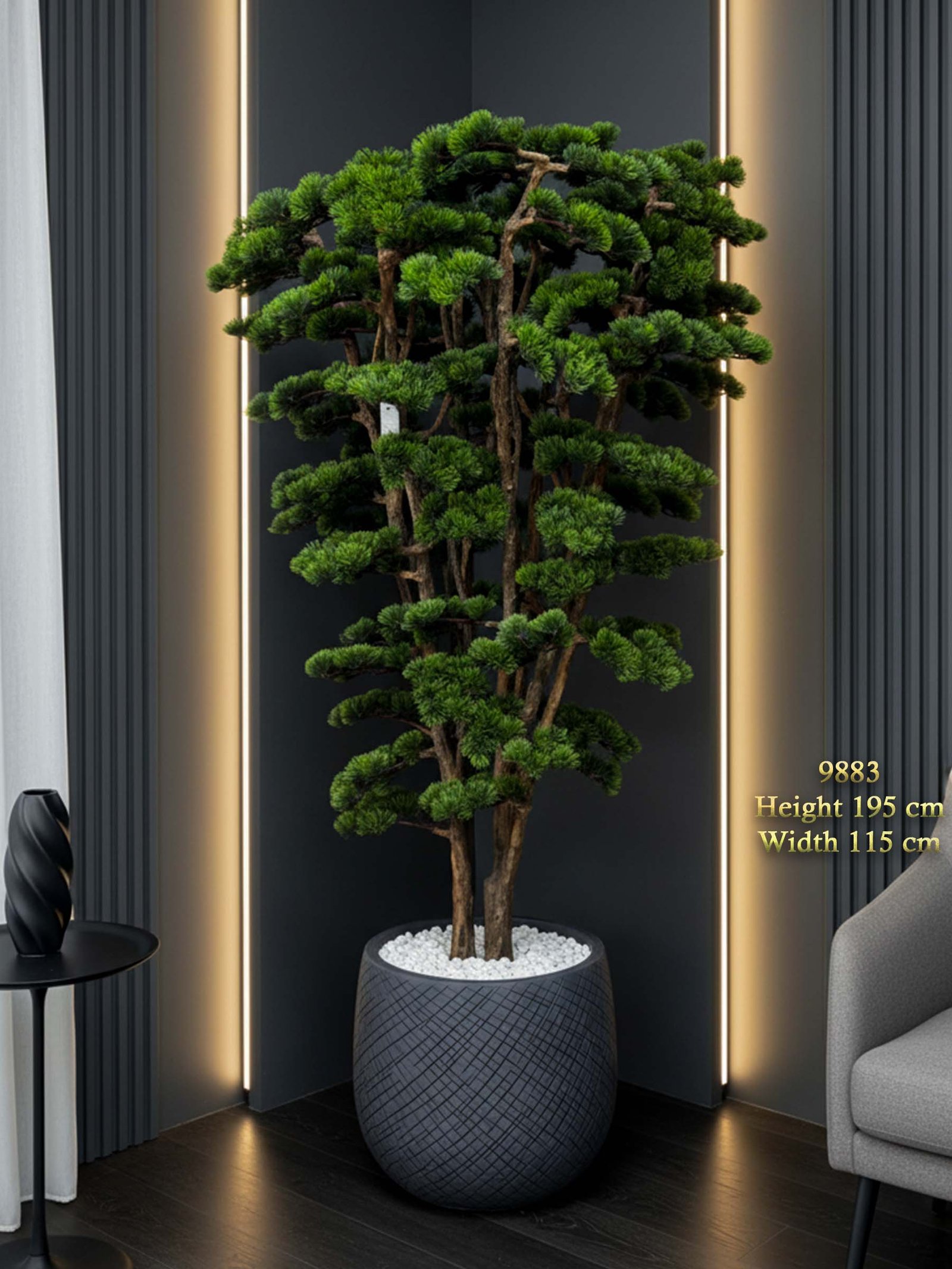 Luxury Fake Bonsai Tree 195cm | Designer Floor Standing