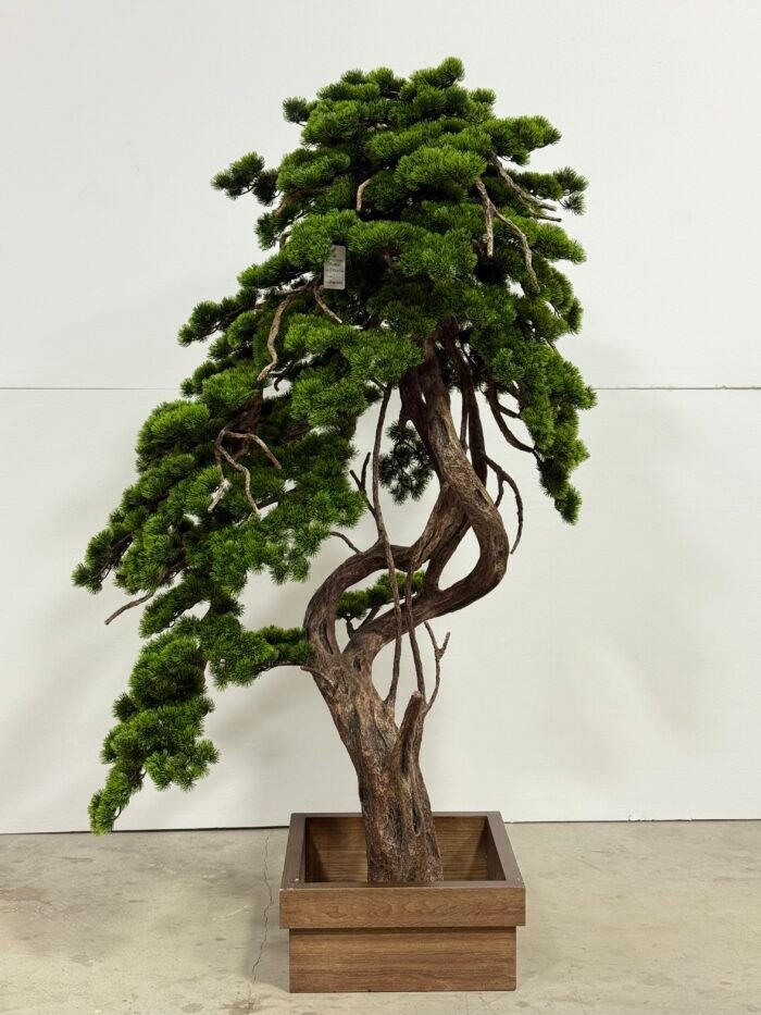 Artificial Bonsai Tree 195cm – Cascade Pine with Wood Box -9886