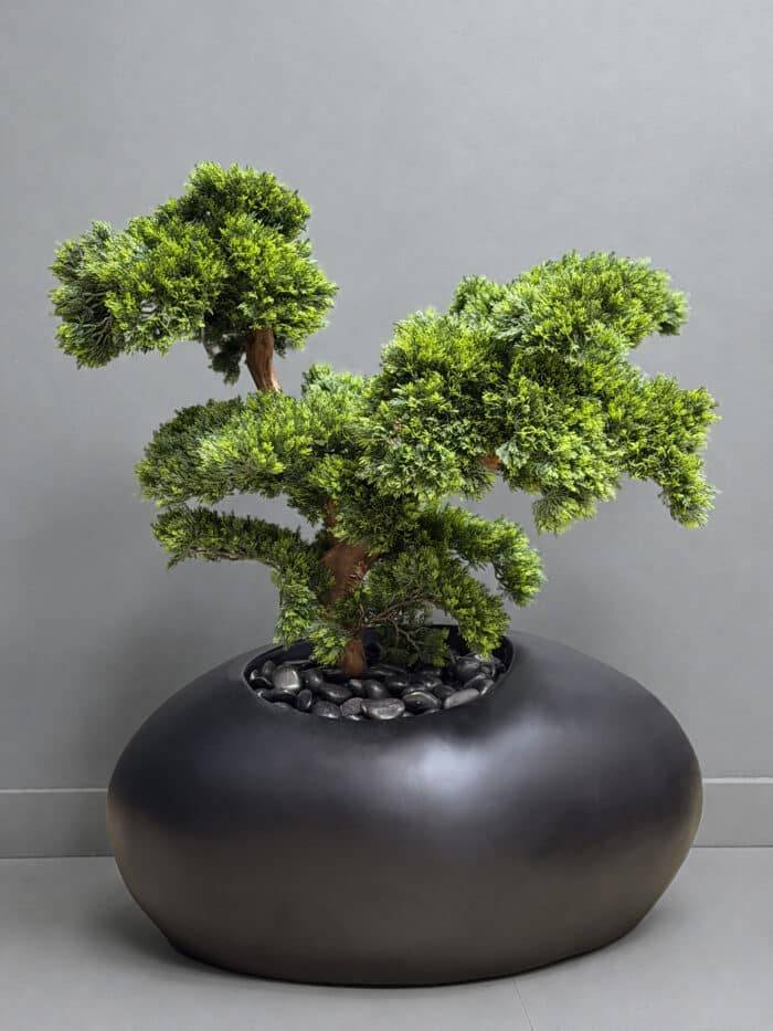 Artificial Bonsai Tree 100cm – Pine with Black Planter – 9958-7