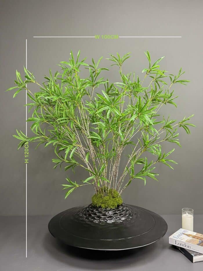 Artificial Willow Leaf Tree on Honeycomb Vessel