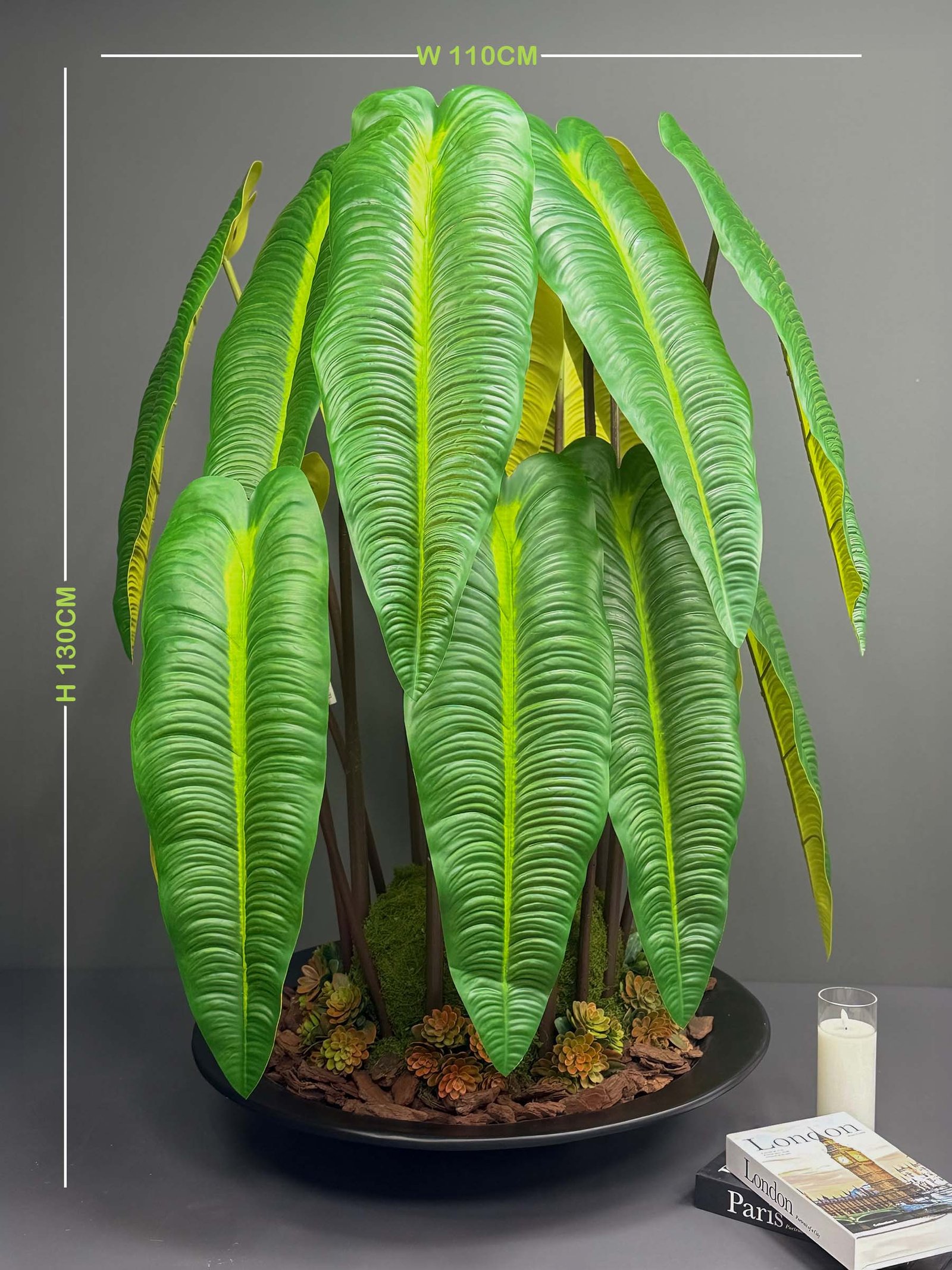 Artificial Anthurium Veitchii on Honeycomb Vessel
