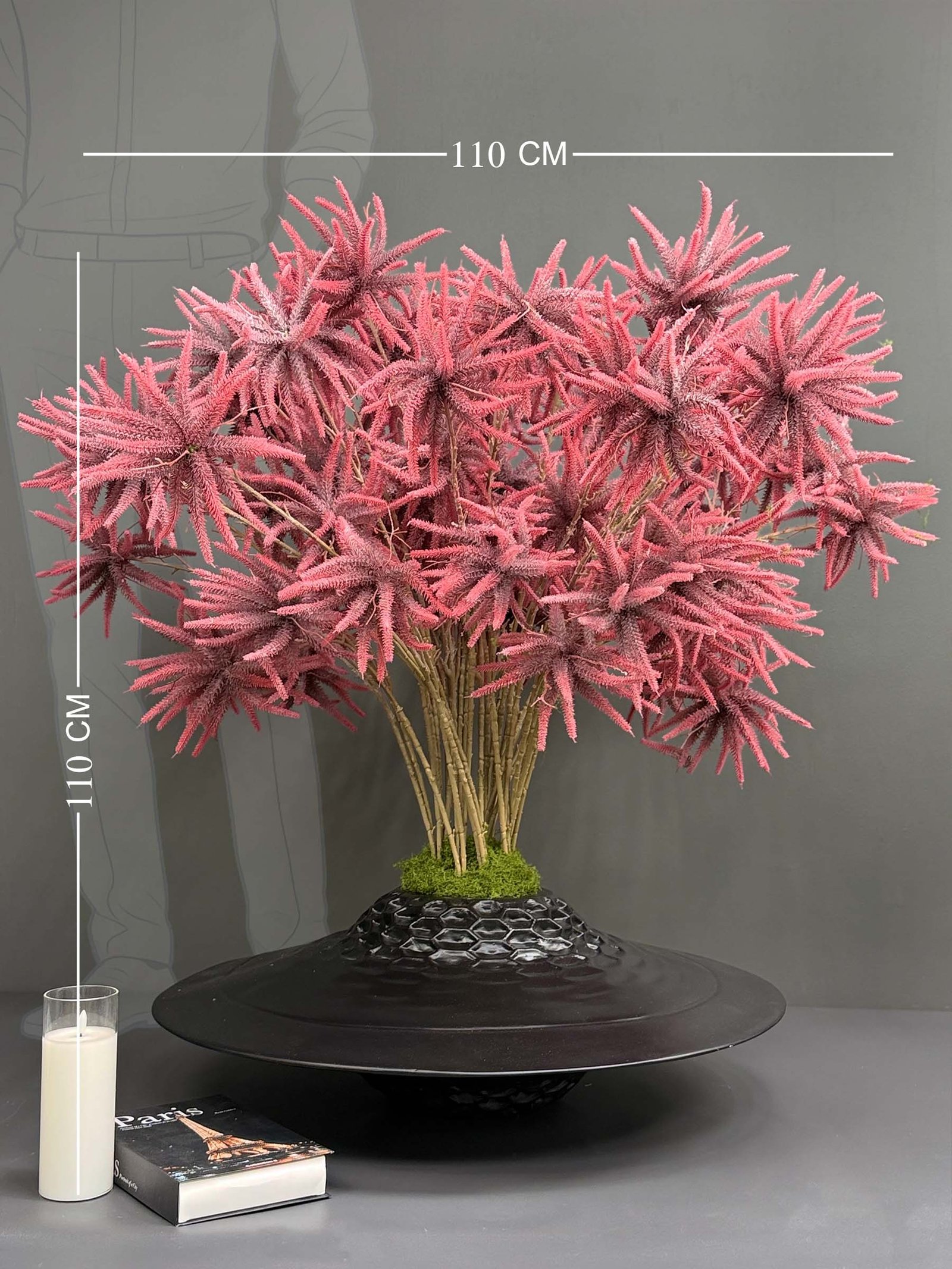 Artificial Pink Astilbe on Honeycomb Vessel