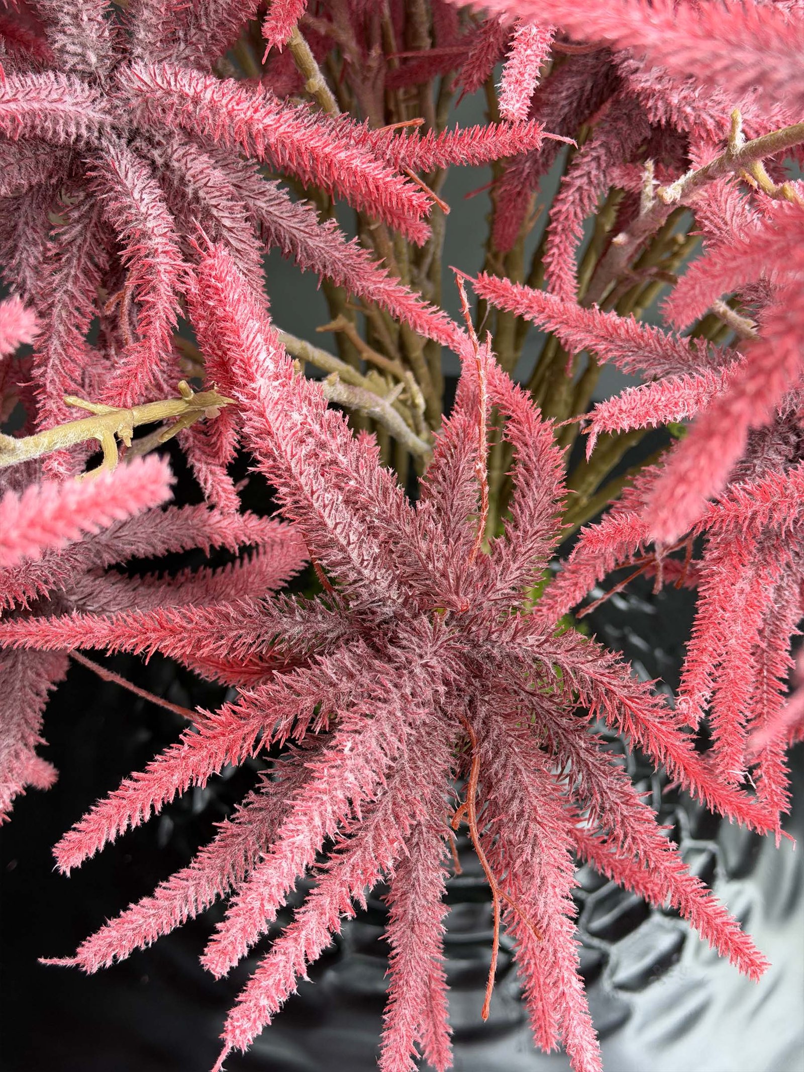 Artificial Pink Astilbe on Honeycomb Vessel