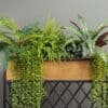 Artificial Mixed Greenery Oak & Iron Planter
