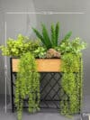 Artificial Mixed Greenery Oak & Iron Planter