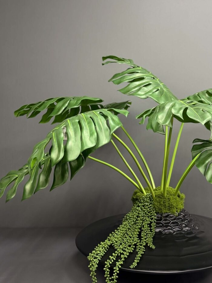 Artificial Monstera on Honeycomb Vessel
