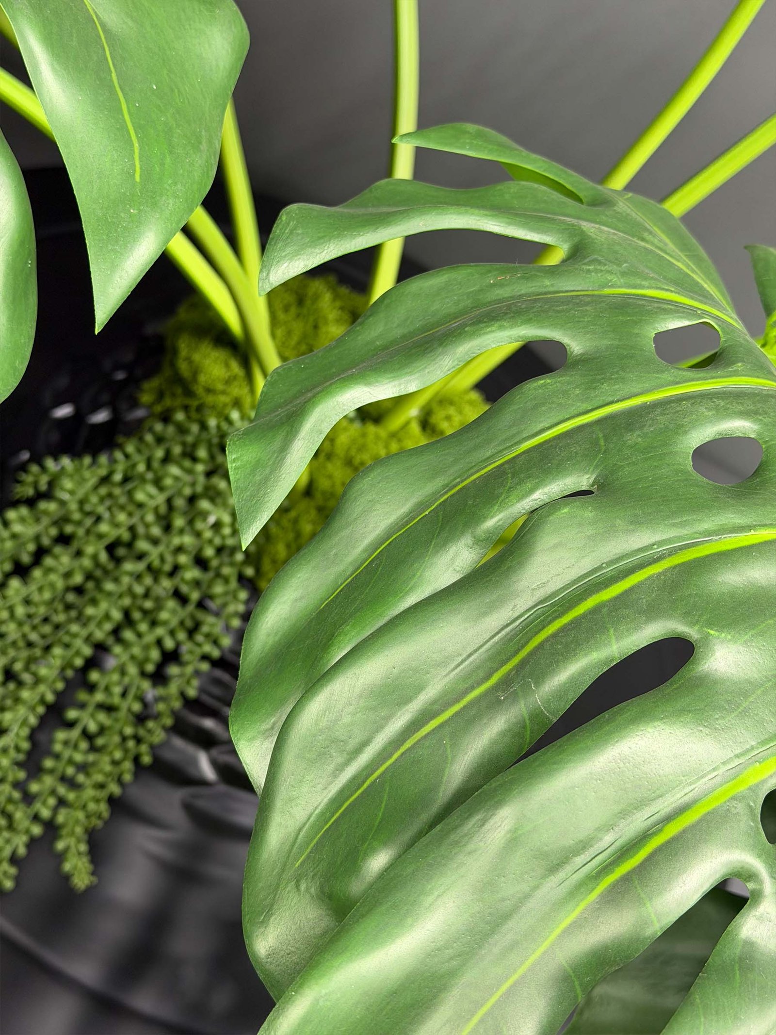 Artificial Monstera on Honeycomb Vessel