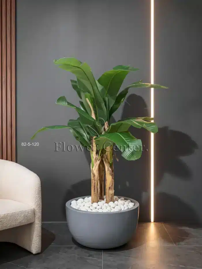 Artificial Banana Tree 120 cm – Broad Leaves, Natural-Look Trunk