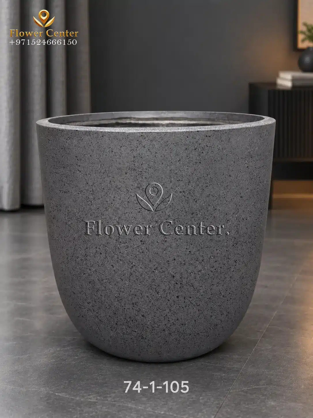 Charcoal Speckled Egg Fibreclay Planter 105 cm