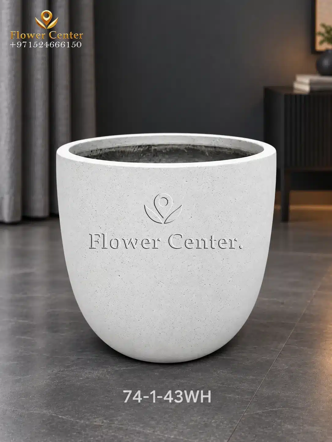 White Speckled Egg Fibreclay Planter 43 cm