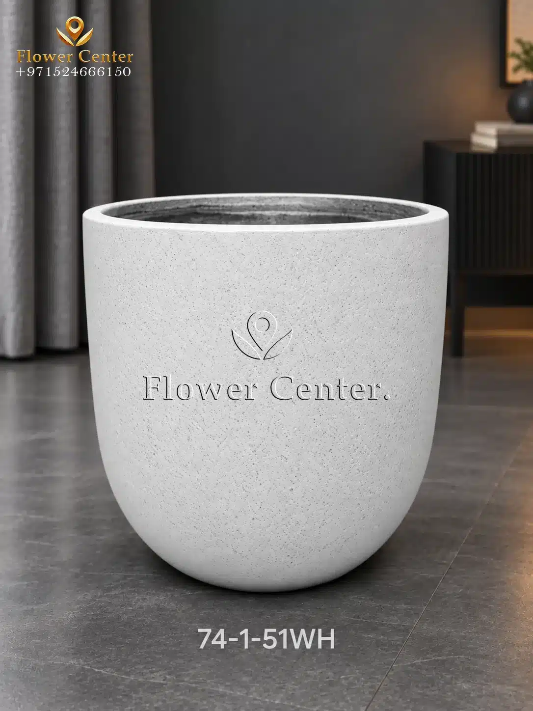 White Speckled Egg Fibreclay Planter 51 cm
