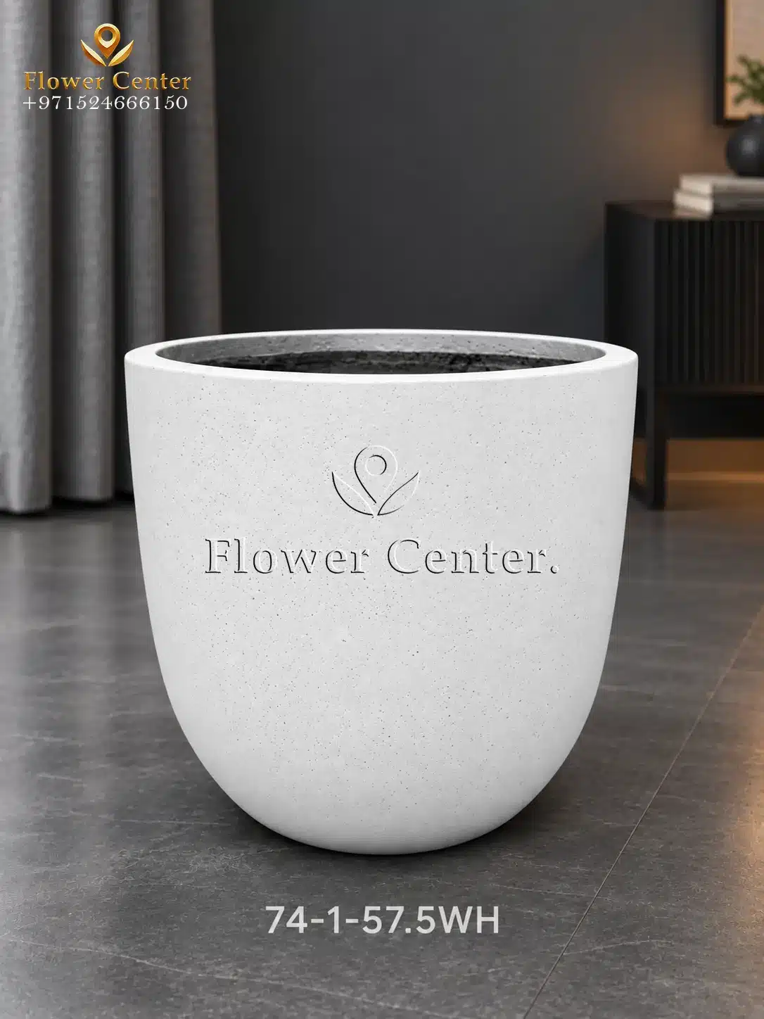 White Speckled Egg Fibreclay Planter 57.5 cm