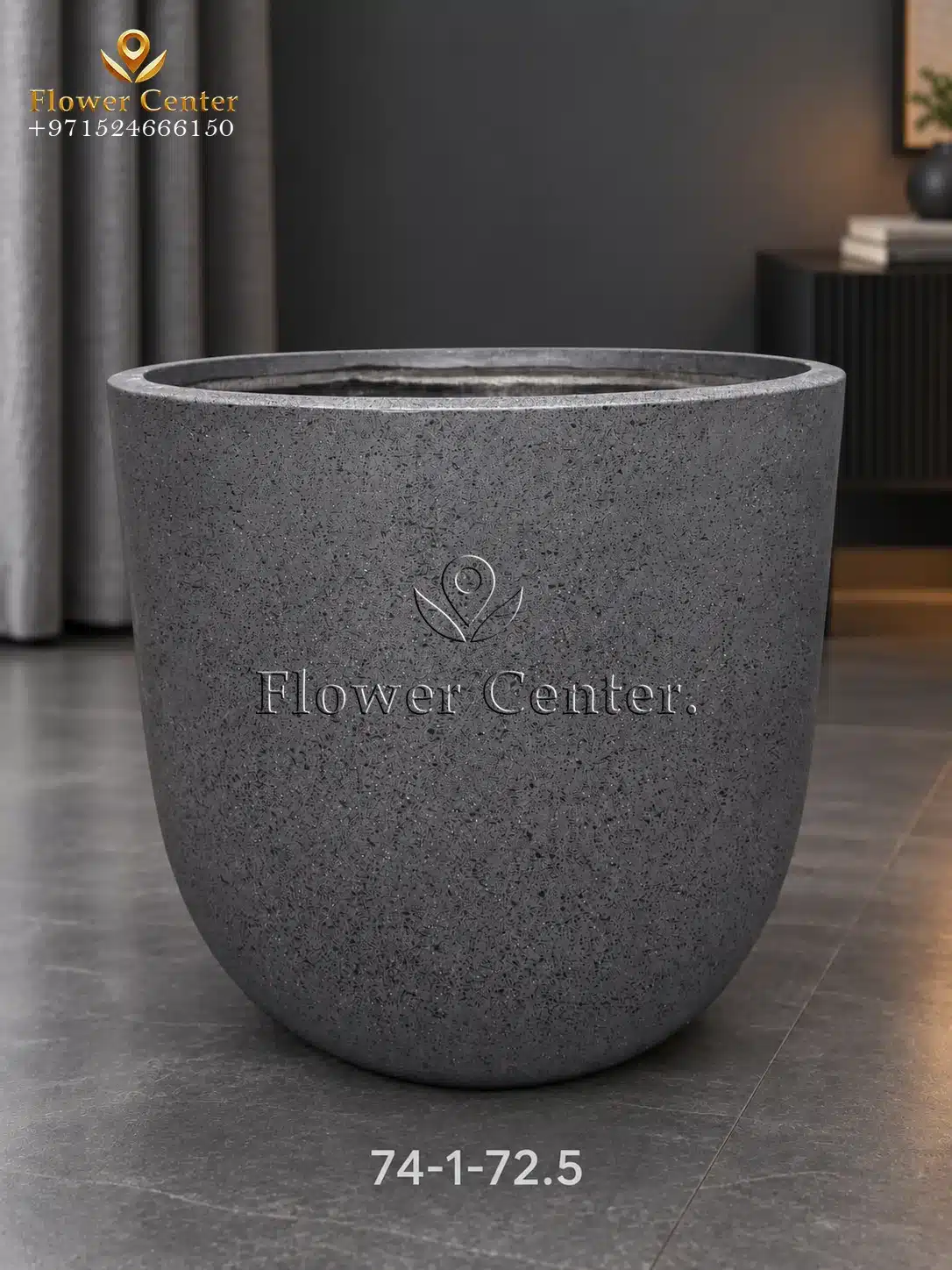 Charcoal Speckled Egg Fibreclay Planter 72.5 cm