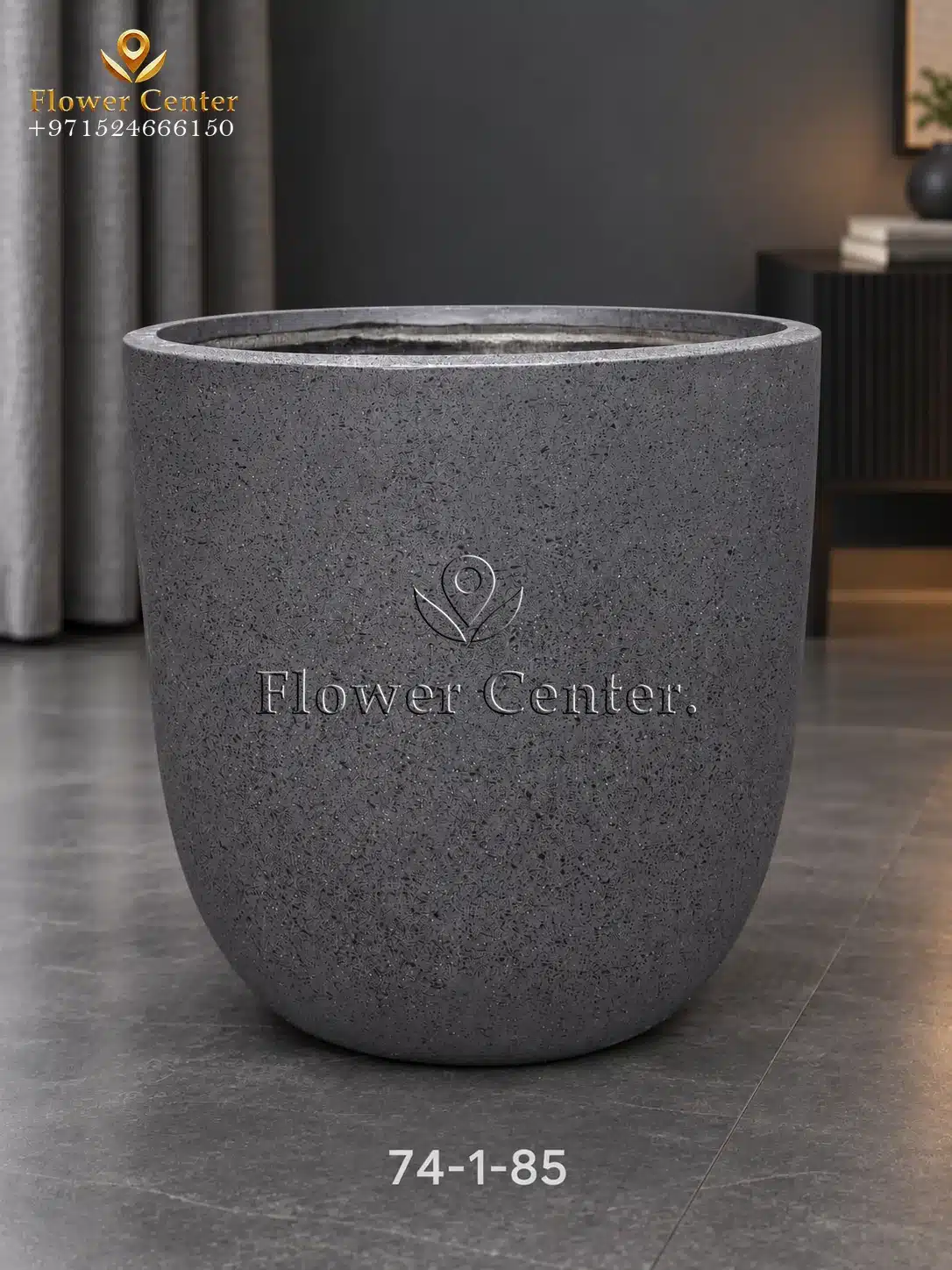 Charcoal Speckled Egg Fibreclay Planter 85 cm