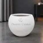 White Globe Fibreclay Planter 31 cm