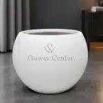 White Globe Fibreclay Planter 52 cm