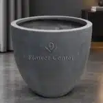 Dark Grey Smooth Egg Fibreclay Planter 70 cm