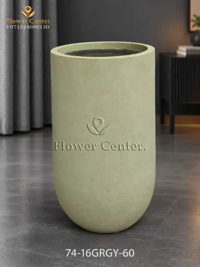 Sage Green Tall Capsule Fibreclay Planter 60 cm