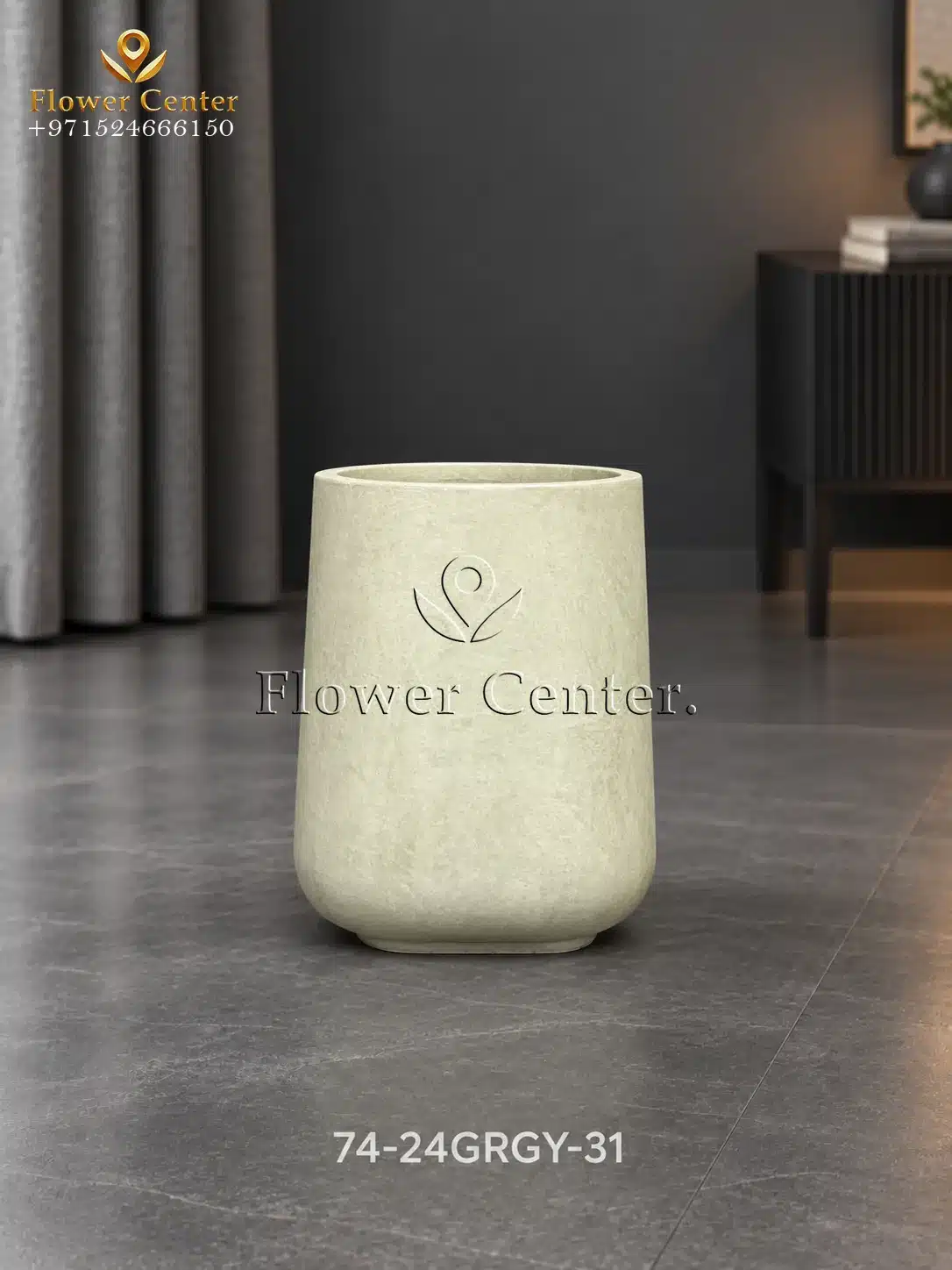 Pale Sage U-Shape Fibreclay Planter 31 cm
