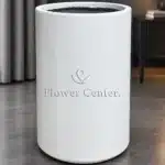 White Cylinder Fiberglass Planter 52×78 cm
