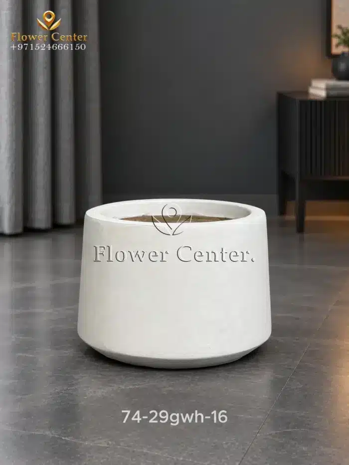 Cream Stone Footed Taper Fibreclay Planter 16 cm