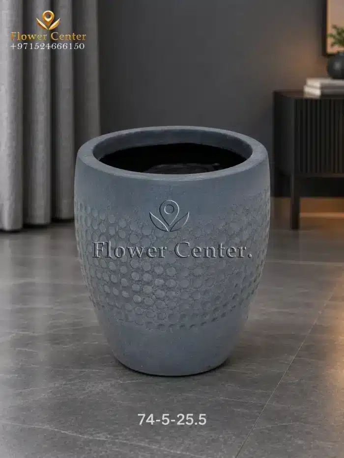 Navy Blue Dotted Taper Fibreclay Planter 25.5 cm