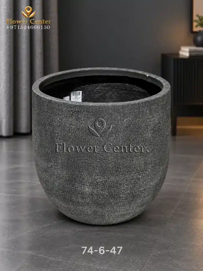 Graphite Lava-Texture Fibreclay Planter 47 cm