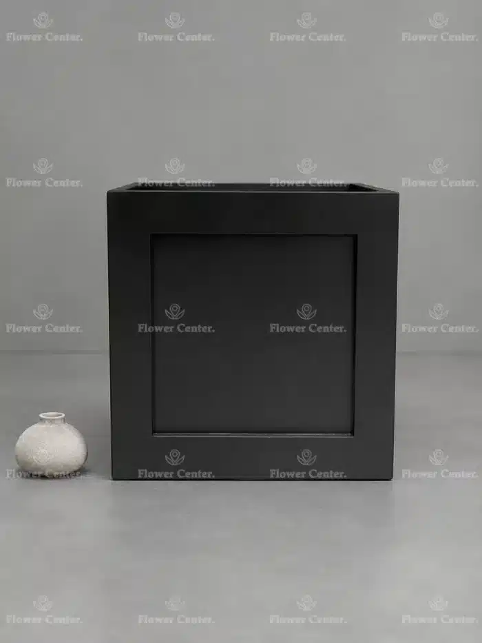 Black Panelled Cube Planter
